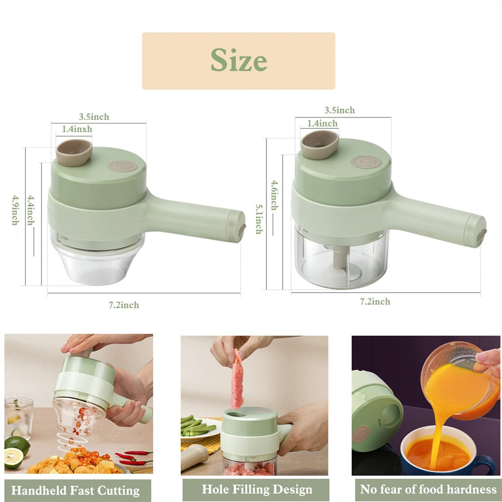 Lightning-Fast Veggie Slicer - 4-in-1 Electric Kitchen Tool