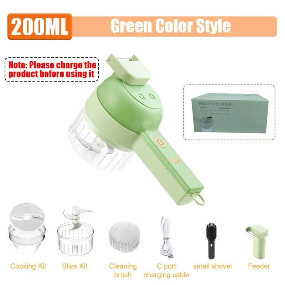 Lightning-Fast Veggie Slicer - 4-in-1 Electric Kitchen Tool