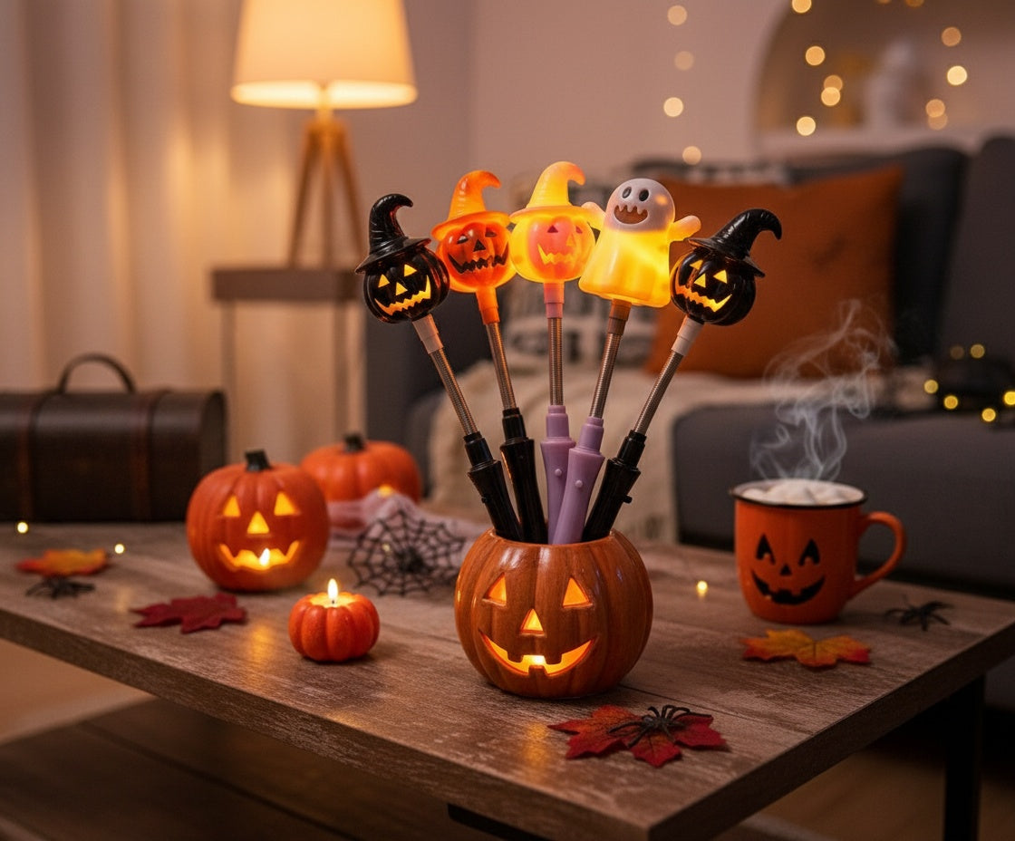 Halloween LED Lantern Glow Sticks Bundle - 5 Magical Glowing Lanterns for Ultimate Spooky Fun!