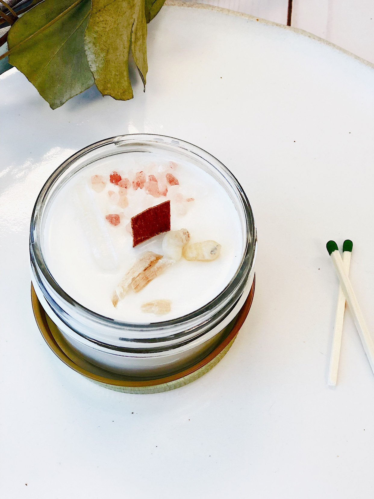 Energy Reset Ritual Candle - Space Clearing with Palo Santo & Crystals