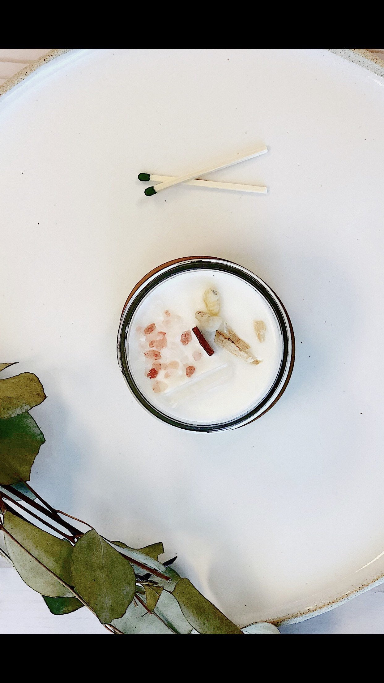 Energy Reset Ritual Candle - Space Clearing with Palo Santo & Crystals