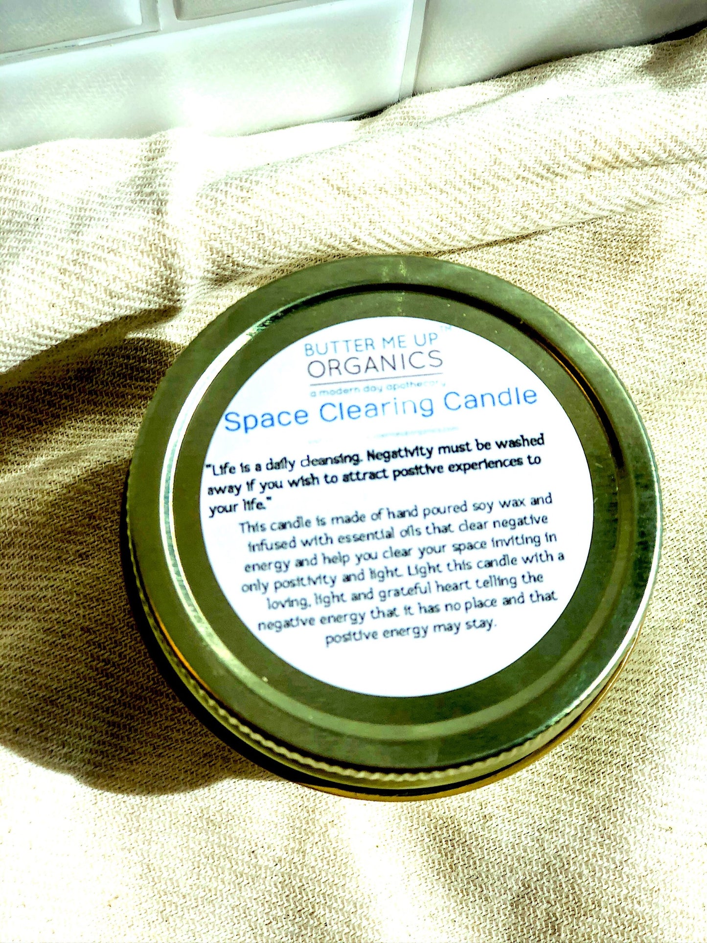 Energy Reset Ritual Candle - Space Clearing with Palo Santo & Crystals