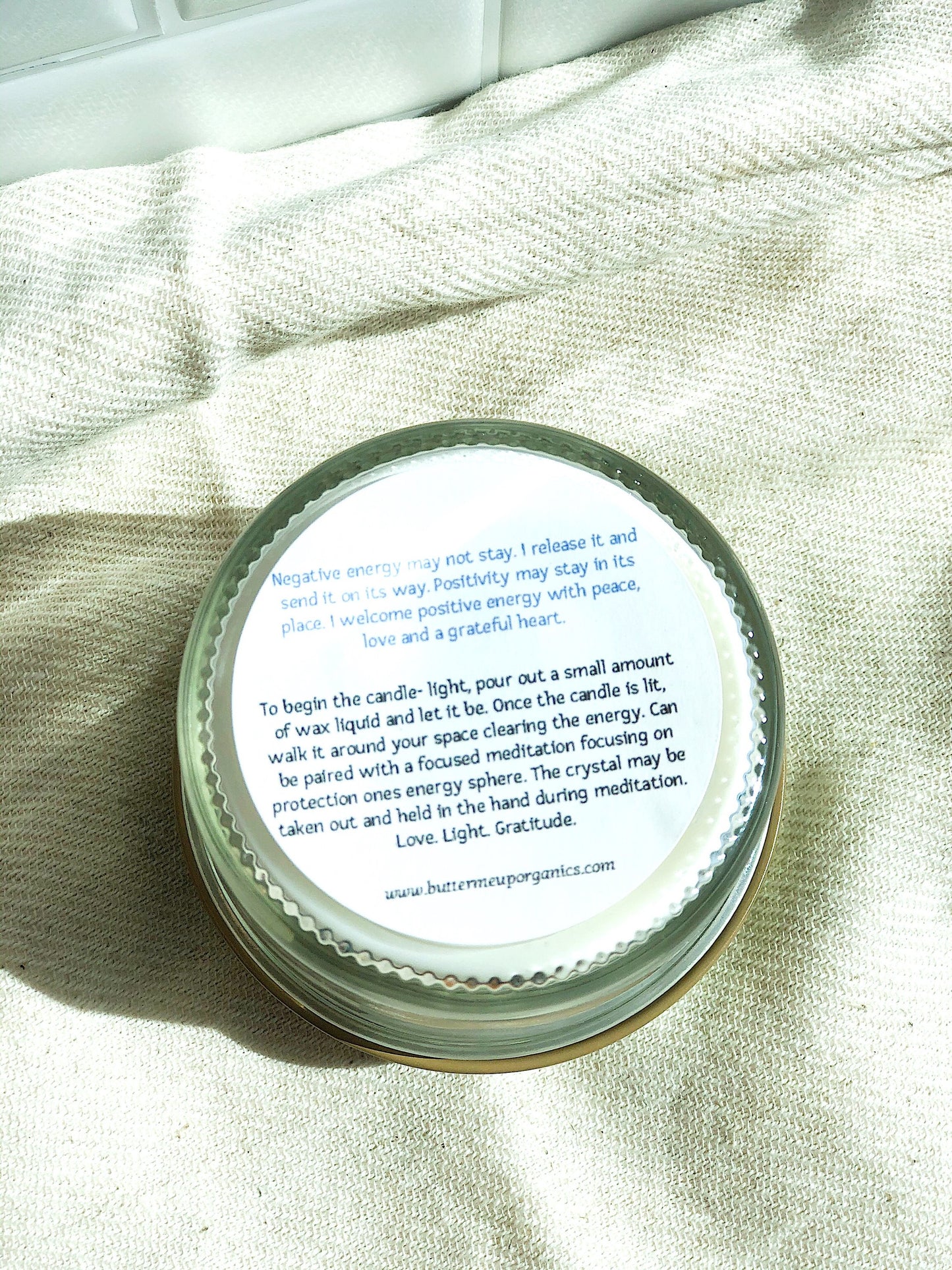Energy Reset Ritual Candle - Space Clearing with Palo Santo & Crystals
