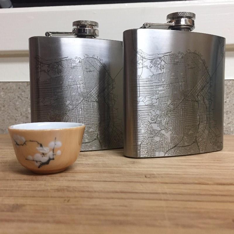 Magic City Flask - Orlando Topographic Map Hip Flask