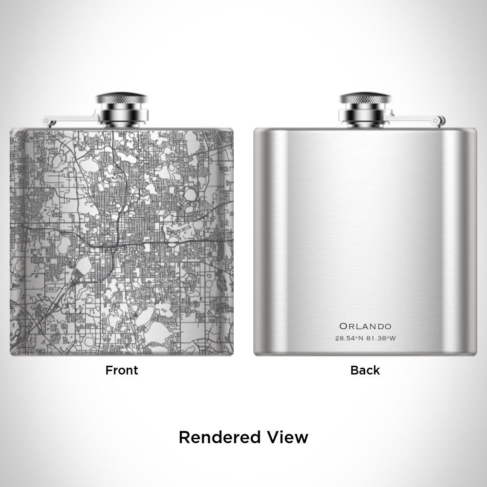 Magic City Flask - Orlando Topographic Map Hip Flask