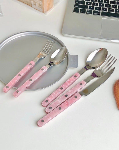 Australian-Inspired Pinky Flatware Set - 10-Piece Elegant Collection