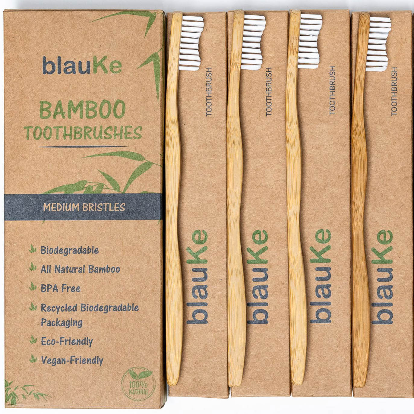 Planet-Saving Bamboo Toothbrush Set - 4-Pack Family Collection