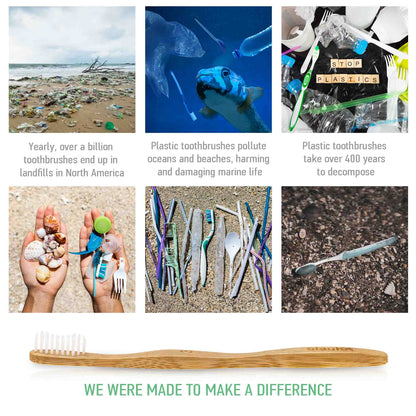 Planet-Saving Bamboo Toothbrush Set - 4-Pack Family Collection