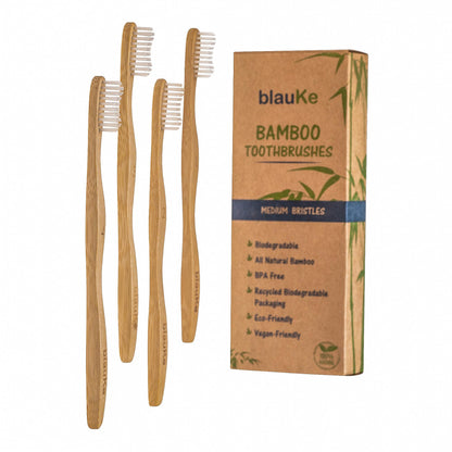 Planet-Saving Bamboo Toothbrush Set - 4-Pack Family Collection