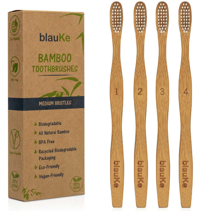 Planet-Saving Bamboo Toothbrush Set - 4-Pack Family Collection