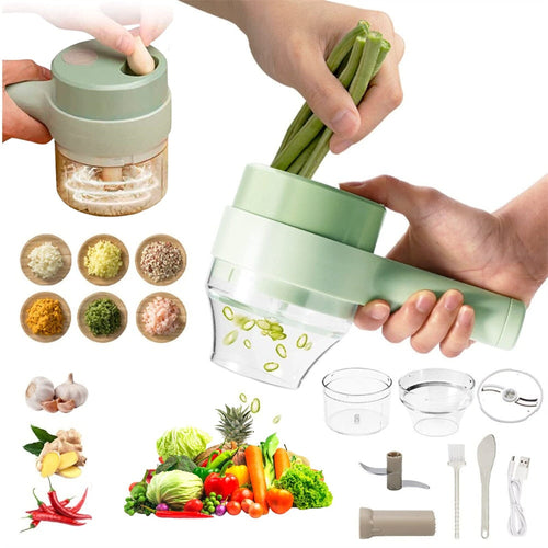 Lightning-Fast Veggie Slicer - 4-in-1 Electric Kitchen Tool