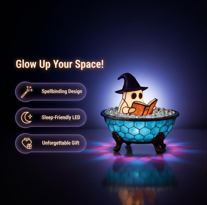 Magical Reading Ghost Lamp - Whimsical Halloween Décor