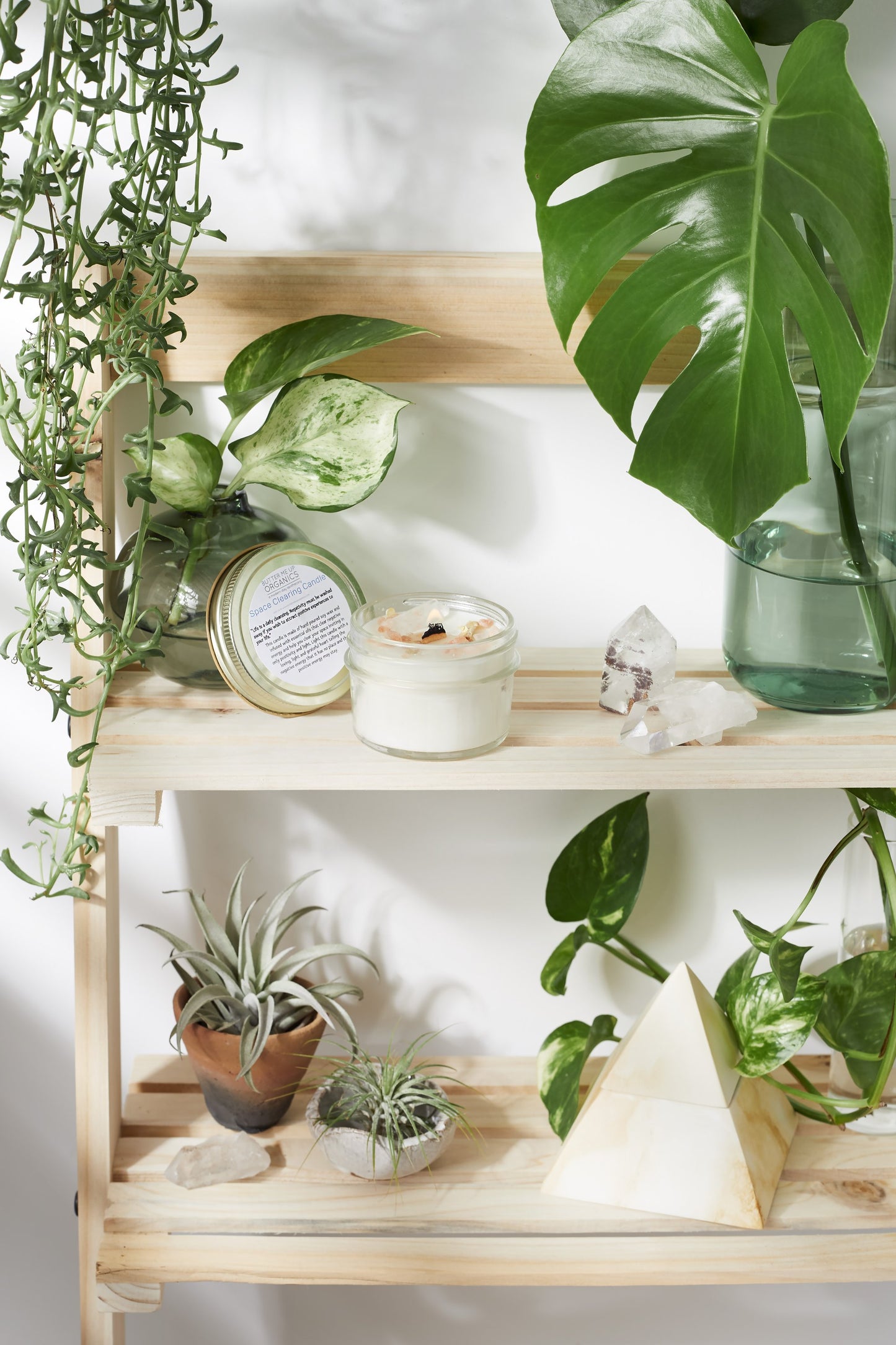 Energy Reset Ritual Candle - Space Clearing with Palo Santo & Crystals