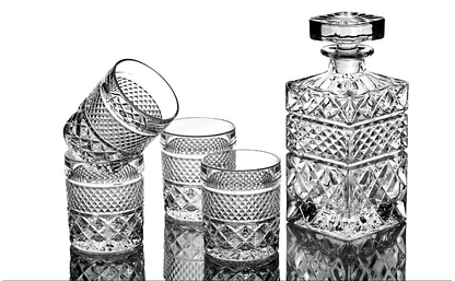 Sophisticated Whiskey Lover's Gift Set - Crystal Decanter & Stones