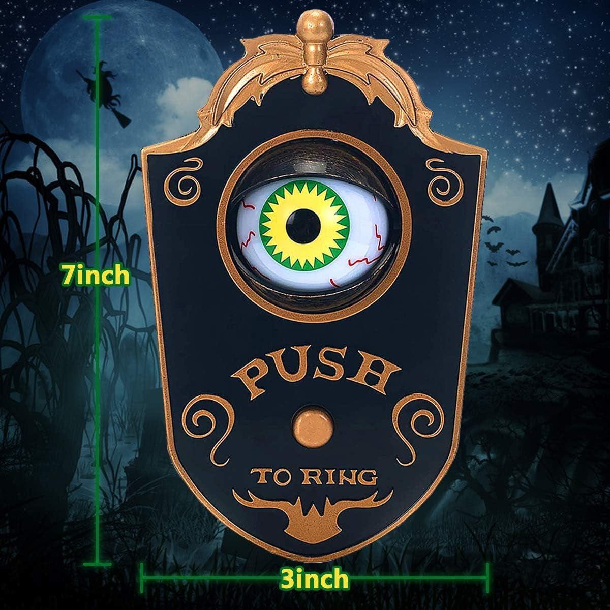 Haunted Eyeball Doorbell - Motion-Activated Halloween Terror