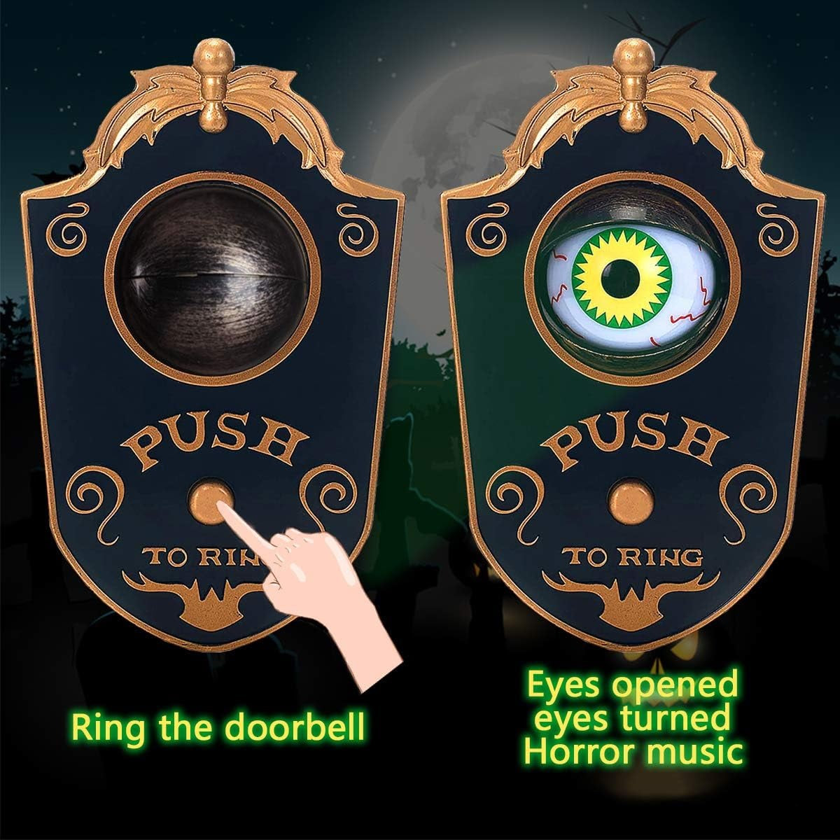 Haunted Eyeball Doorbell - Motion-Activated Halloween Terror