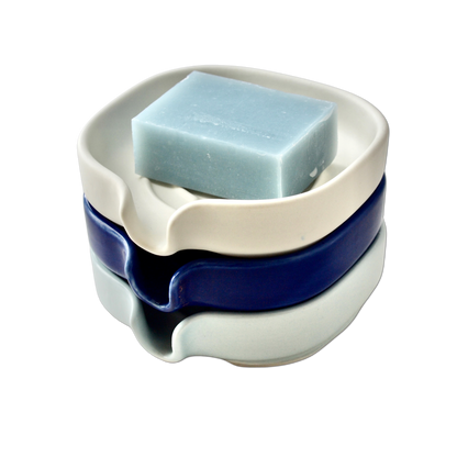 No-Waste Soap Dish - Self-Draining Porcelain Design