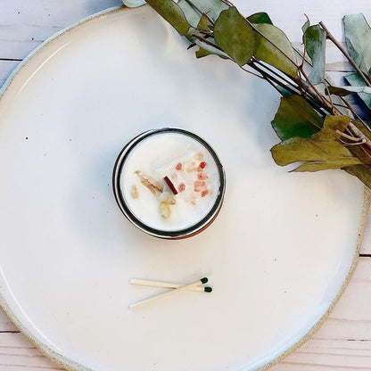 Energy Reset Ritual Candle - Space Clearing with Palo Santo & Crystals
