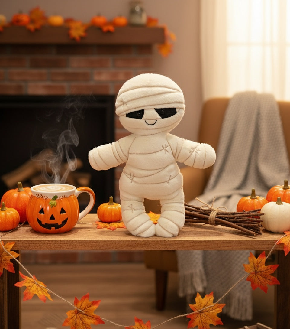 Adorable Halloween Mummy Plush Decoration - 33cm Cute Spooky Friend for Perfect Family Fun!